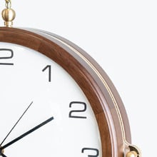 Ixia Walnut Wood Double Sided Wall Clock
